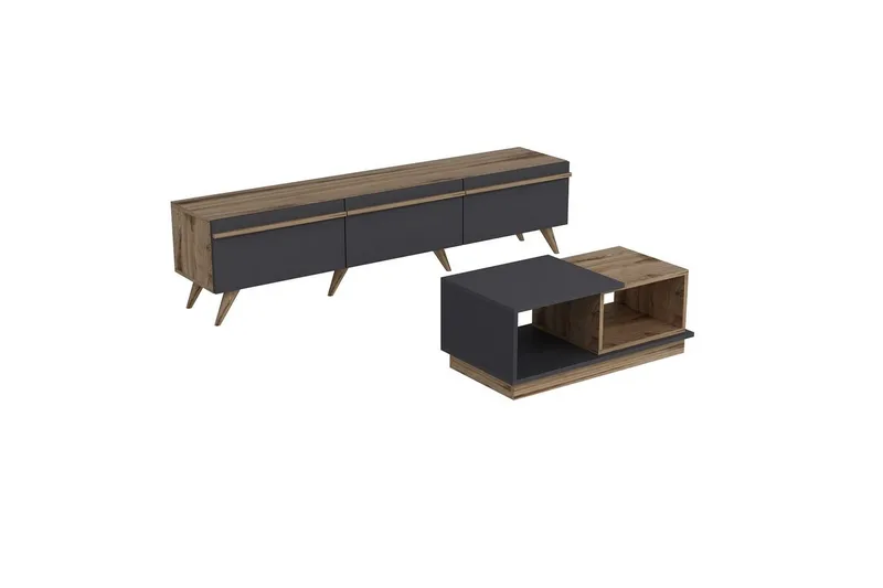 Ravinarville Møbelsæt til Stuen, Antracit/Valnød