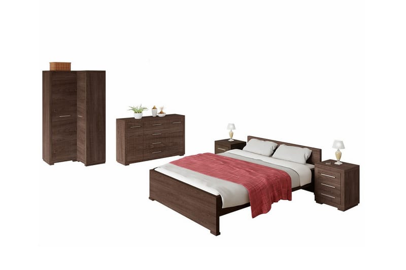 Rosehall Møbelsæt til Soveværelse - Mørkebrun - Møbelsæt til soveværelse