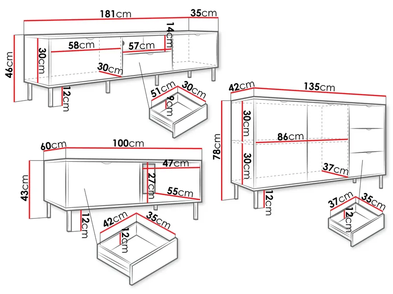 Salmor Møbelsæt til stue - Hvid - Møbler - Møbelsæt - Møbelsæt til stuen