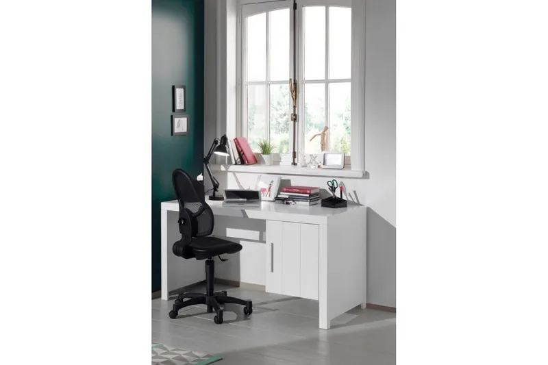 Seng med lamelbund Natbord 3-dørs garderobeskab Skrivebord Skuffe Erik - Møbler - Møbelsæt - Møbelsæt til soveværelse