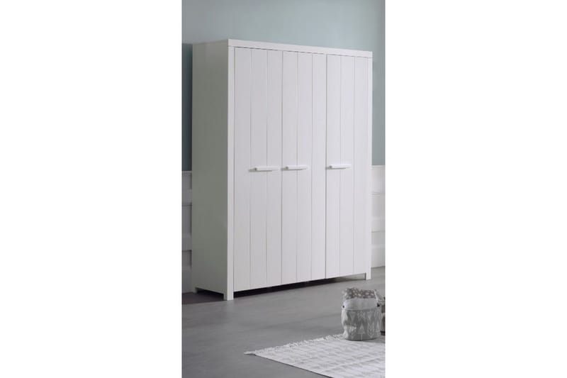 Seng med lamelbund Natbord 3-dørs garderobeskab Skrivebord Skuffe Erik - Møbler - Møbelsæt - Møbelsæt til soveværelse