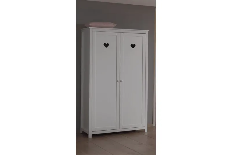 Seng med lamelbund natbord garderobe skrivebord Amori Hvid 2-døre - 2-døre - Møbler - Møbelsæt - Møbelsæt til soveværelse