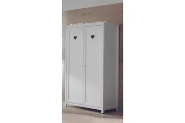 Seng med lamelbund natbord garderobe skrivebord bogreol Amori Hvid 2-døre - 2-døre - Møbler - Møbelsæt - Møbelsæt til soveværelse