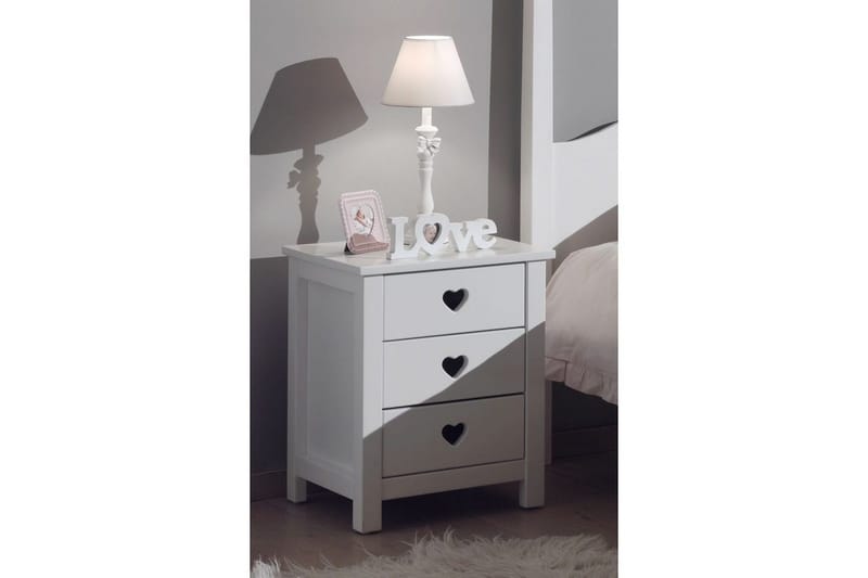 Seng med lamelbund natbord garderobe skrivebord bogreol Amori Hvid 3-døre - 3-døre - Møbler - Møbelsæt - Møbelsæt til soveværelse