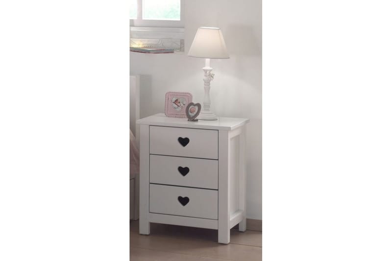 Seng med lamelbund natbord garderobe skuffe Amori Hvid 2-døre - 2-døre - Møbler - Møbelsæt - Møbelsæt til soveværelse