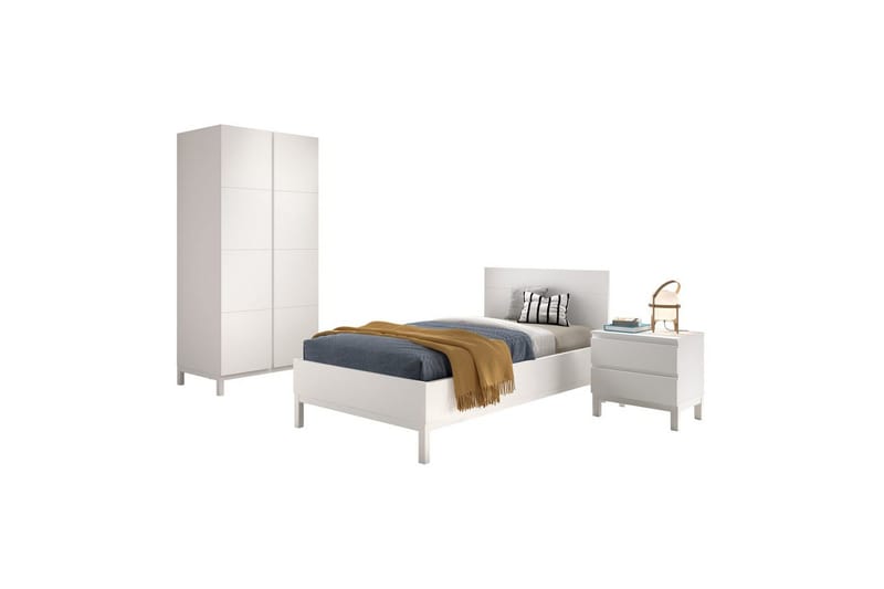 Seng med natbord 2-dørs garderobe Eva, undefined