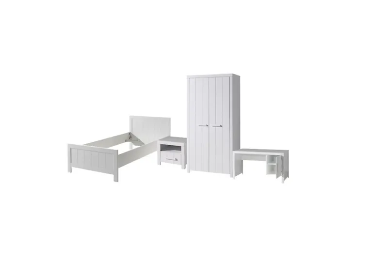 Seng med natbord 2-dørs garderobe Skrivebord Erik, undefined