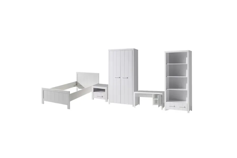 Seng med natbord 2-dørs garderobe Skrivebord Reol Erik, undefined