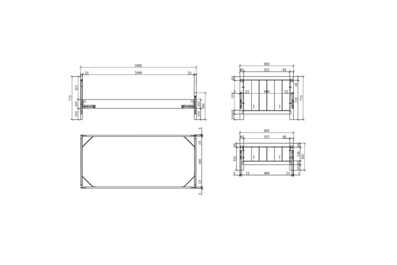 Seng med natbord 2-dørs garderobe Skrivebord Skuffe Erik - Møbler - Møbelsæt - Møbelsæt til soveværelse