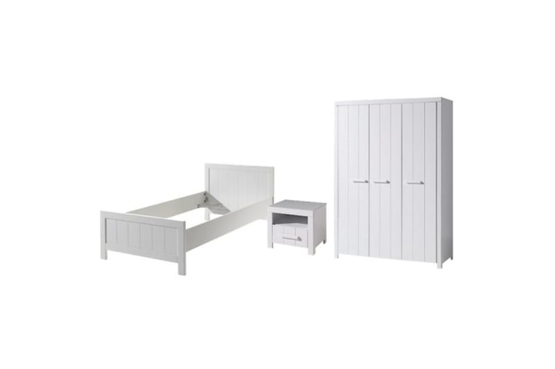 Seng med natbord 3-dørs garderobe Erik, undefined