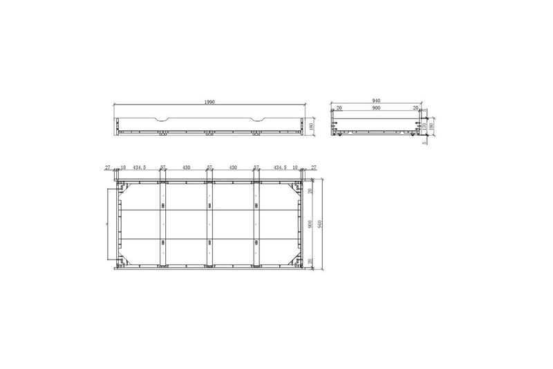 Seng med natbord 3-dørs garderobe Skrivebord Skuffe Erik - Møbler - Møbelsæt - Møbelsæt til soveværelse