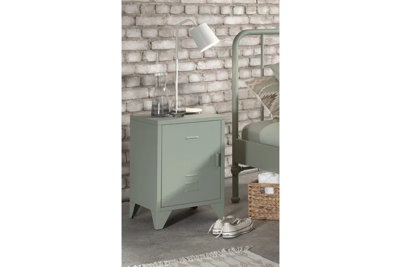 Seng med natbord Bronxx Olivengrøn - Olivengrøn - Møbler - Møbelsæt - Møbelsæt til soveværelse
