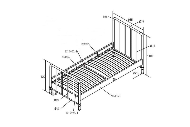 Seng med natbord Bronxx Sort - Sort - Møbler - Møbelsæt - Møbelsæt til soveværelse