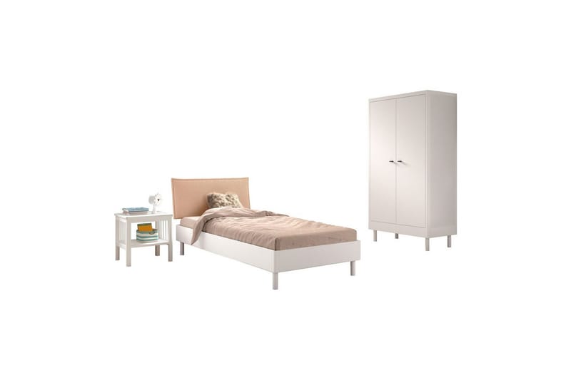 Seng med natbord garderobe Forrest Hvid Bøg, Hvid Bøg