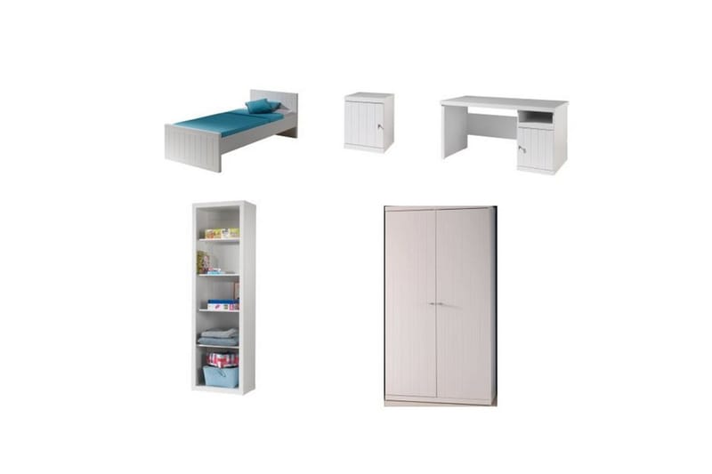 Seng med natbord garderobe skrivebord bogreol Robin - Møbler - Møbelsæt - Møbelsæt til soveværelse