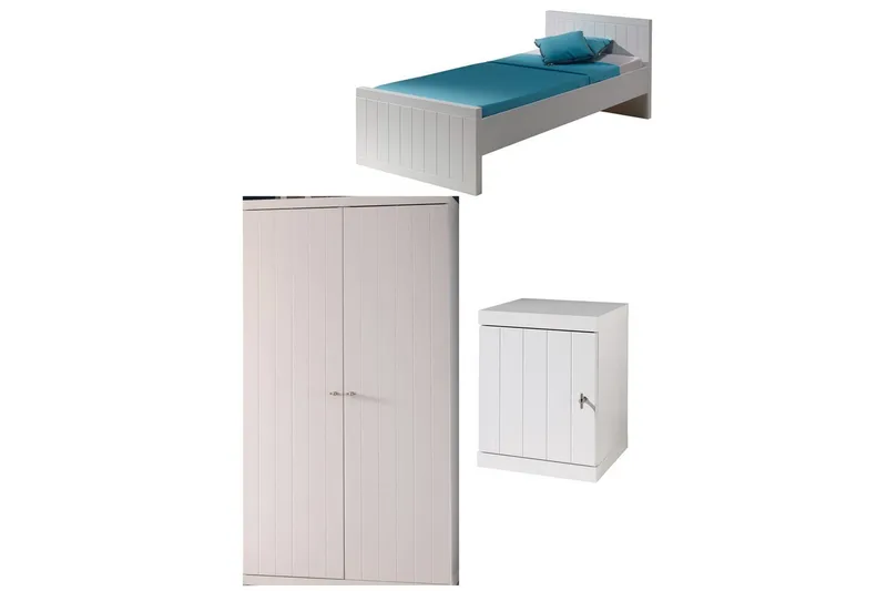 Seng med natbord Garderobeskab Robin, undefined