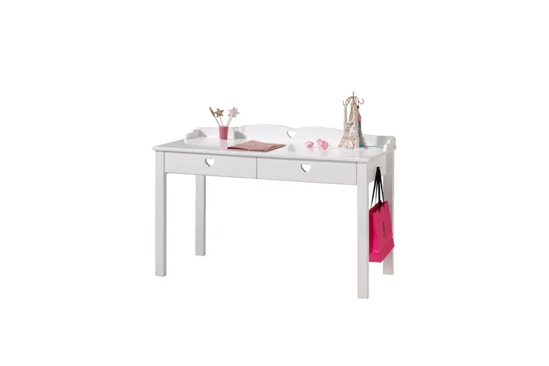 Seng med natbord klædeskab skrivebord bogreol skuffe Amori Hvid - Møbler - Møbelsæt - Møbelsæt til soveværelse