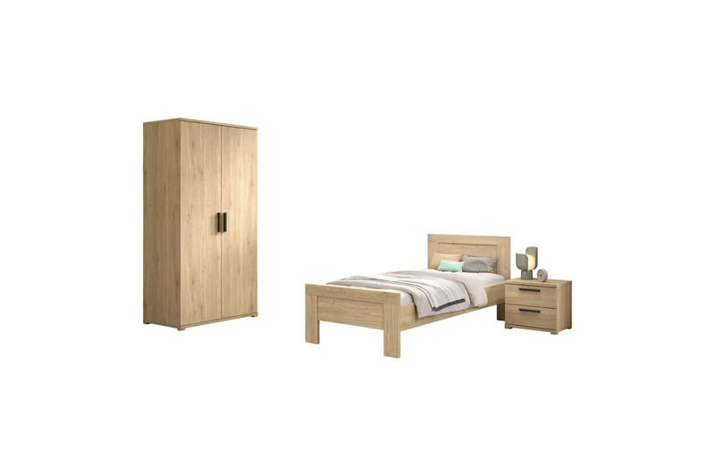 Seng med natbord og 2-dørs garderobeskab Sam, undefined
