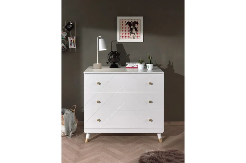 Seng med natbord skrivebord kommode Billy Hvid - Møbler - Møbelsæt - Møbelsæt til soveværelse