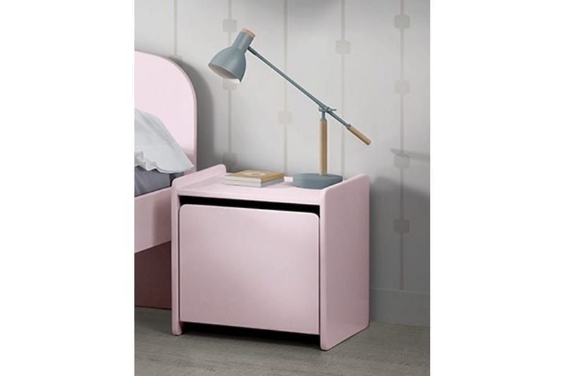 Seng med natbord Væghylder Sikkerhedsskinne Kiddy Lyserød - Lyserød - Møbler - Møbelsæt - Møbelsæt til soveværelse
