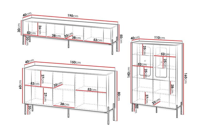 Sherie Møbelsæt Til Stuen - Hvid - Møbler - Møbels æt - Møbelsæt til stuen