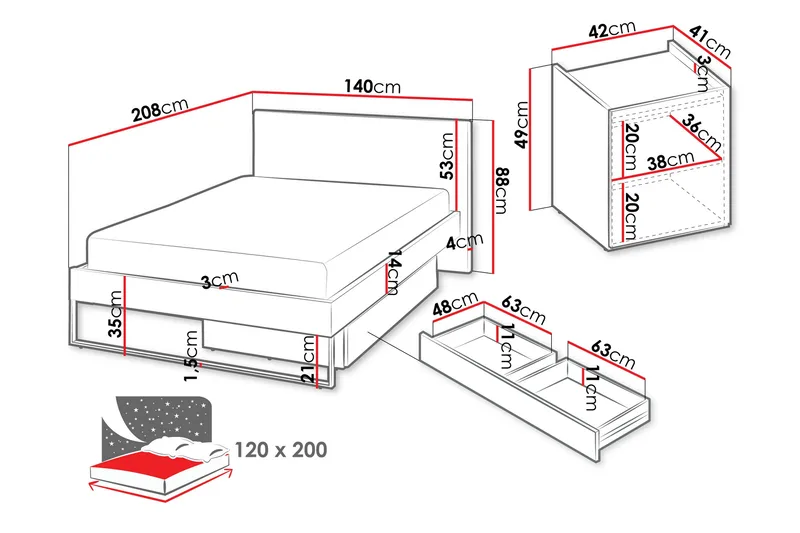 Sigmana Møbelsæt til Soveværelse - Lys Grå/Beige - Møbler - Møbelsæt - Møbelsæt til soveværelse