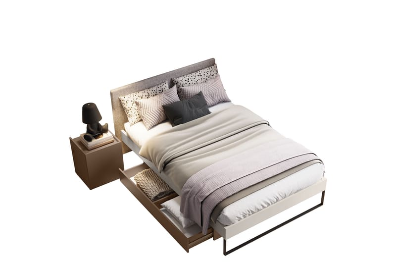 Sigmana Møbelsæt til Soveværelse, Lys Grå/Beige