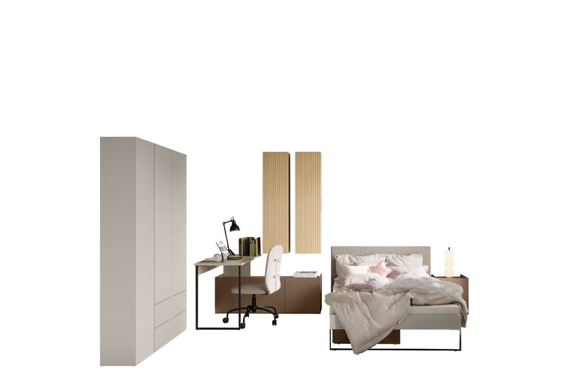 Sigmana Møbelsæt til Soveværelse - Lysegrå/Brun/Beige - Møbler - Møbelsæt - Møbelsæt til soveværelse
