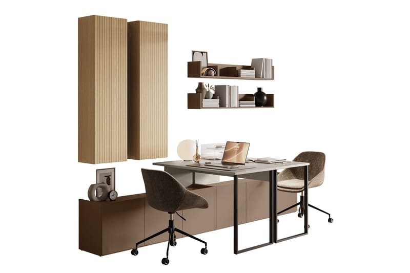 Sigmana Møbelsæt til Stue, Lys Grå/Beige