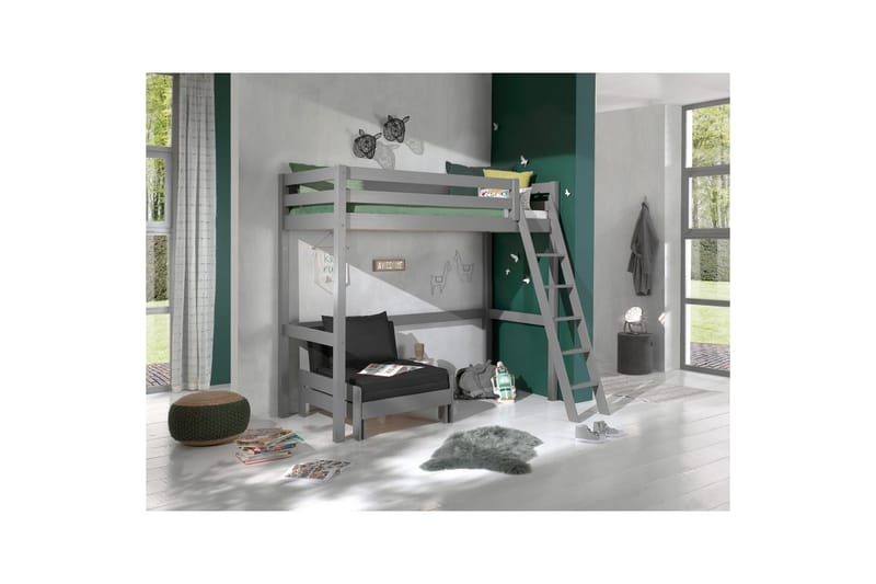 Sovesofa Pino Mezzanine Grå, 90 x 200 cm - Grå, 90 x 200 cm - Møbler - Møbelsæt - Møbelsæt til soveværelse