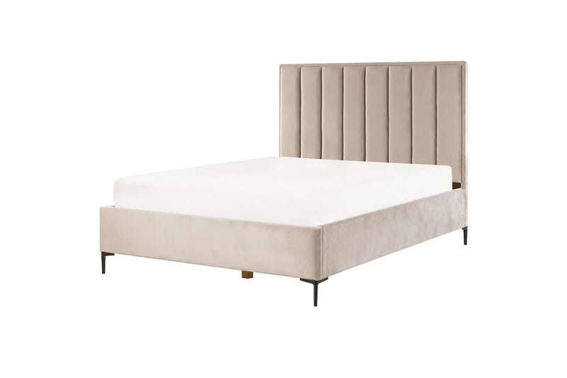 Soveværelsesæt Sezanne Beige/grå/sort, 160x200 cm, Fløjl - Beige/grå/sort, 160x200 cm, Fløjl - Møbler - Møbelsæt - Møbelsæt til soveværelse