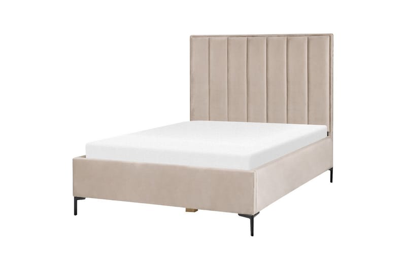 Soveværelsesæt Sezanne Grå/Beige/Sort, 140x200 cm, Fløjl - Grå/Beige/Sort, 140x200 cm, Fløjl - Møbler - Møbelsæt - Møbelsæt til soveværelse
