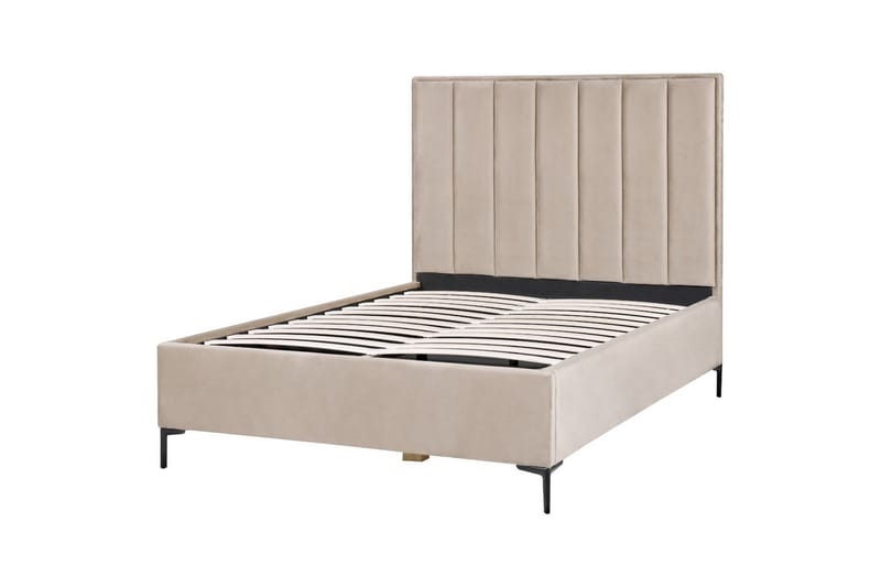 Soveværelsesæt Sezanne Grå/Beige/Sort, 140x200 cm, Fløjl - Grå/Beige/Sort, 140x200 cm, Fløjl - Møbler - Møbelsæt - Møbelsæt til soveværelse