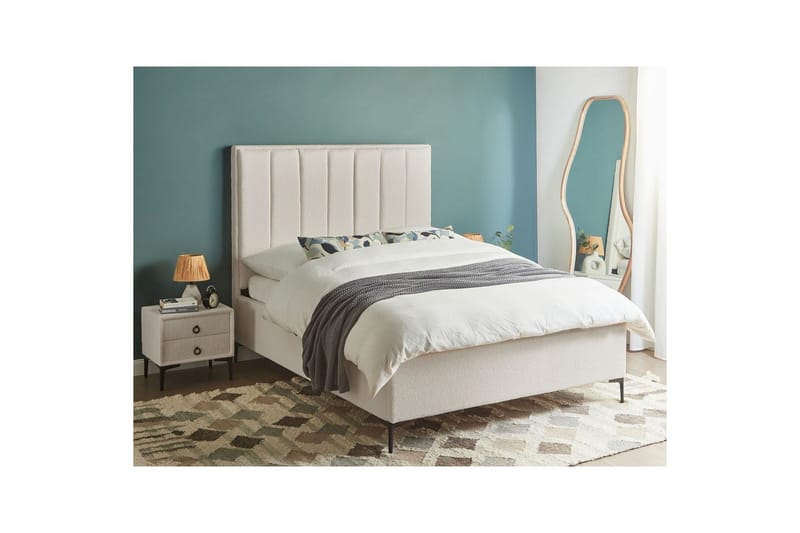 Soveværelsesæt Sezanne Hvid/Sort, 140x200 cm, Bouclé - Hvid/Sort, 140x200 cm, Bouclé - Møbler - Møbelsæt - Møbelsæt til soveværelse