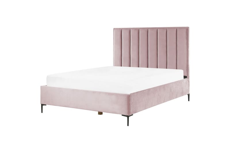 Soveværelsesæt Sezanne Rosa/Sort, 160x200 cm, Fløjl - Rosa/Sort, 160x200 cm, Fløjl - Møbler - Møbelsæt - Møbelsæt til soveværelse