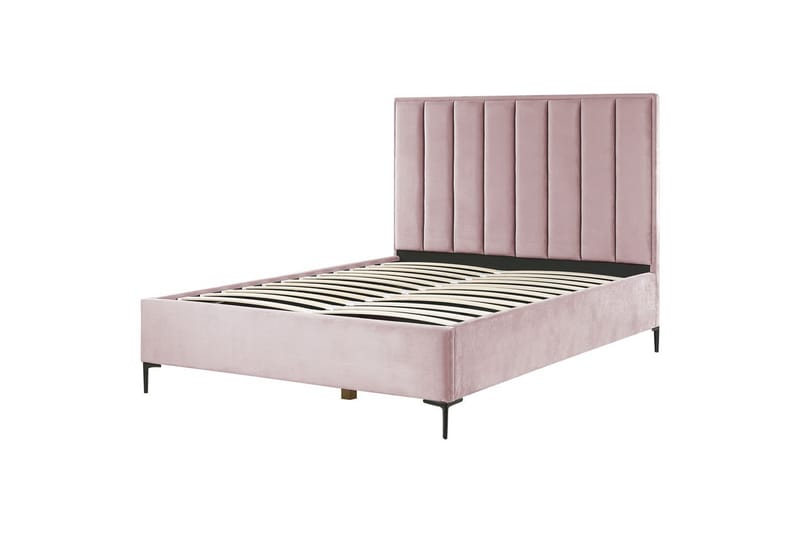 Soveværelsesæt Sezanne Rosa/Sort, 160x200 cm, Fløjl - Rosa/Sort, 160x200 cm, Fløjl - Møbler - Møbelsæt - Møbelsæt til soveværelse