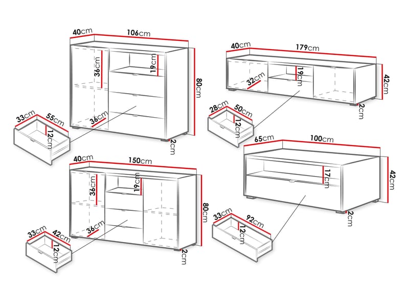 Sovren Møbelsæt til stue - Brun - Møbler - Møbelsæt - Møbelsæt til stuen
