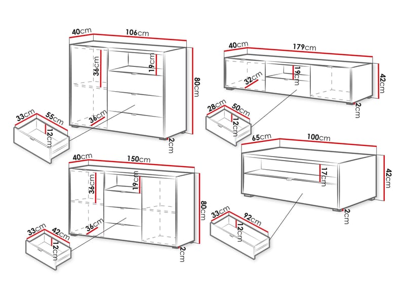 Sovren Møbelsæt til stue - Brun - Møbler - Møbelsæt - Møbelsæt til stuen