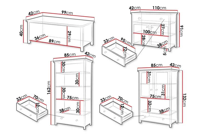 Storys Møbelsæt til Stue - Brun - Møbler - Møbelsæt - Møbelsæt til stuen