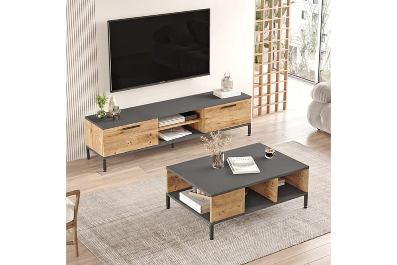 Stuemøbel Sæt Galloway Atlantisk Fyr / Antracit - Grå - Møbler - Møbelsæt - Møbelsæt til stuen