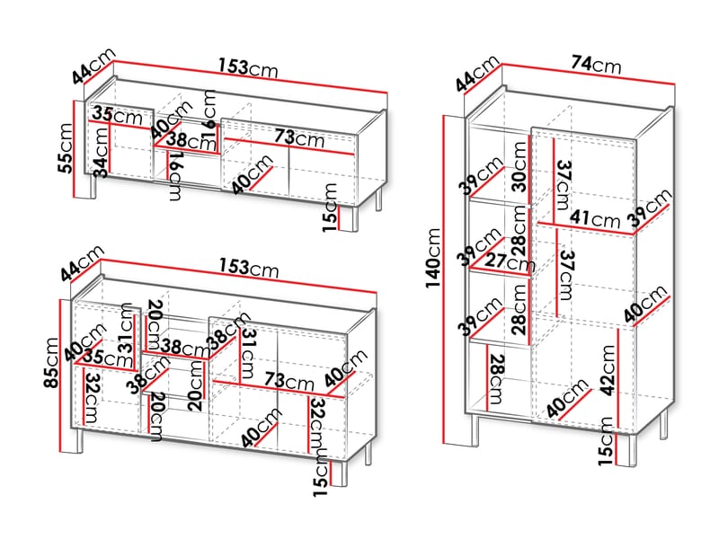 Tavrin Møbelsæt til stue - Sort - Møbler - Møbelsæt - Møbelsæt til stuen