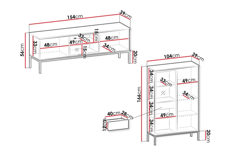 Tenorio Møbelsæt Til Stue - Beige - Møbler - Møbelsæt - Møbelsæt til stuen