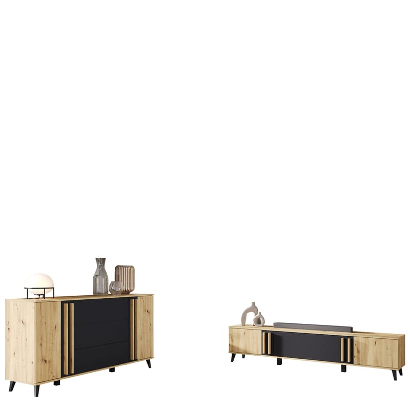 Torvos Møbelsæt til stue, Brun/Sort