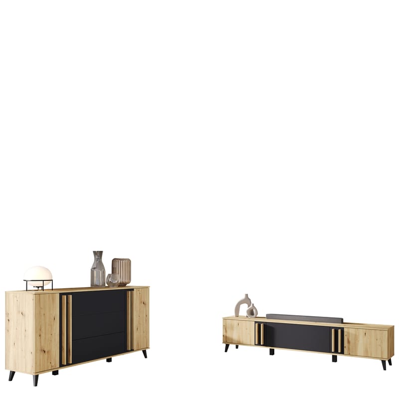 Torvos Møbelsæt til stue, Brun/Sort