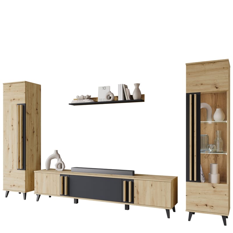 Torvos Møbelsæt til stue, Brun/Sort