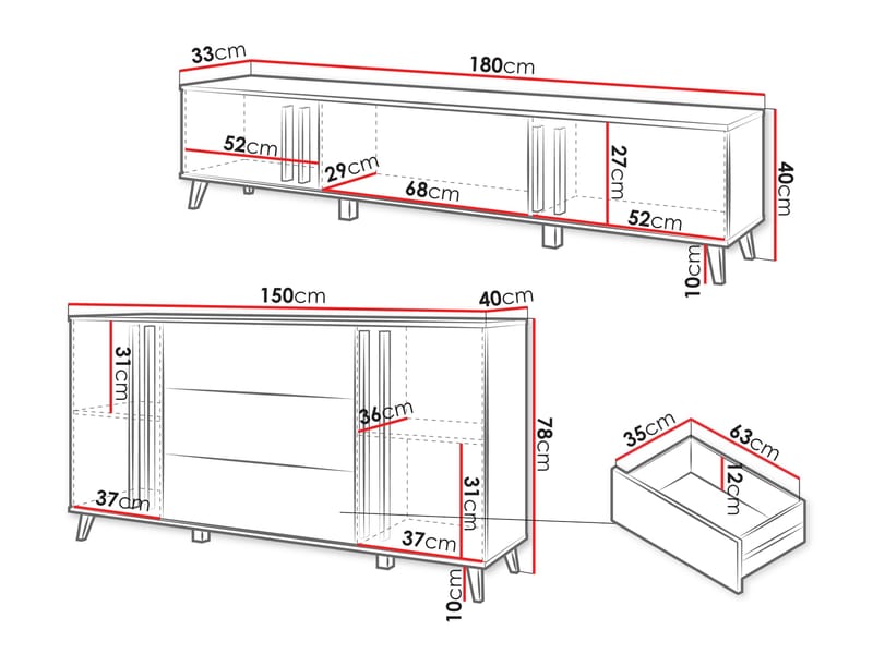 Torvos Møbelsæt til stue - Sort - Møbler - Møbelsæt - Møbelsæt til stuen