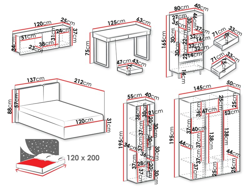 Travic Møbelsæt til Soveværelse - Møbler - Møbelsæt - Møbelsæt til soveværelse