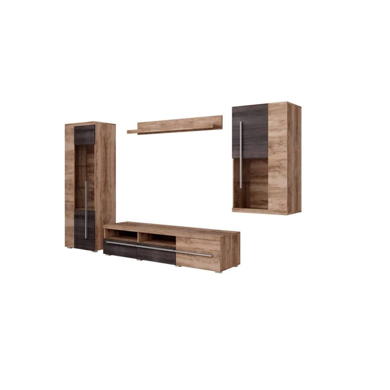 Væg enhed Roger 4 dele, Satin Valnød