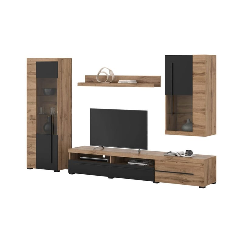 Væg enhed Roger 4 dele - Wotan Eg - Møbler - Møbelsæt - Møbelsæt til stuen