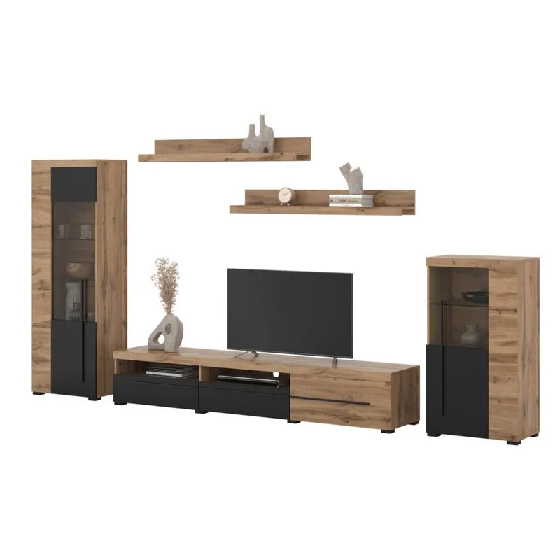 Væg enhed Roger 5 dele - Wotan Eg - Møbler - Møbelsæt - Møbelsæt til stuen